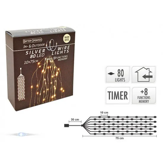 Luminite de Craciun Cascad 45912, 80LED alb-cald, 8 m