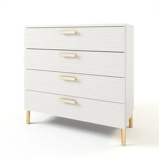 Комод ML-Mobila Вельвет N11 (100 см), Белый/Золото