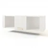Dulap de perete ML-Mobila Velvet N4, 130x40x40 cm, Alb/Auriu