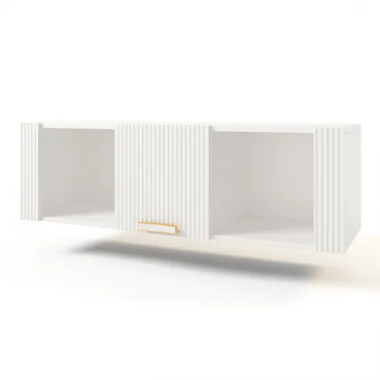 Шкаф навесной ML-Mobila Вельвет N4, 130x40x40 cm, Белый/Золото