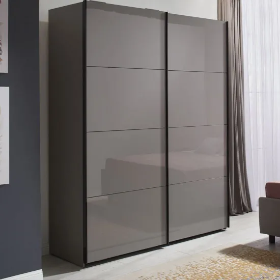 Dulap-cupeu Ambianta Space, 180x225x62 cm, Gri