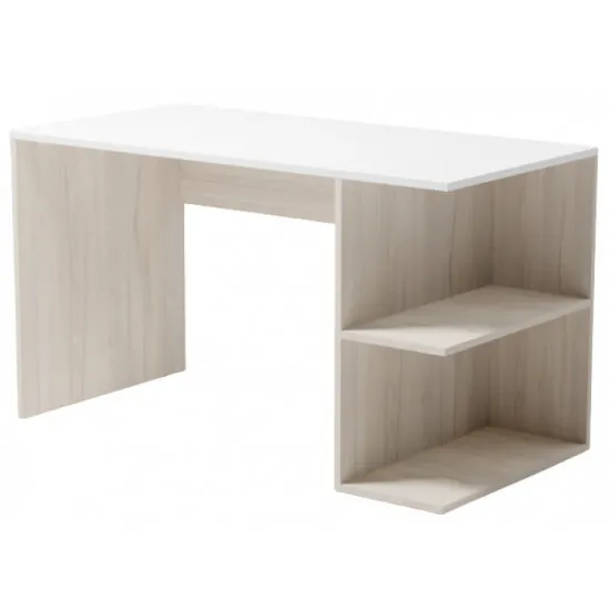 Masa de birou Smartex Comp, 130x65 cm, Alb/Stejar Deschis