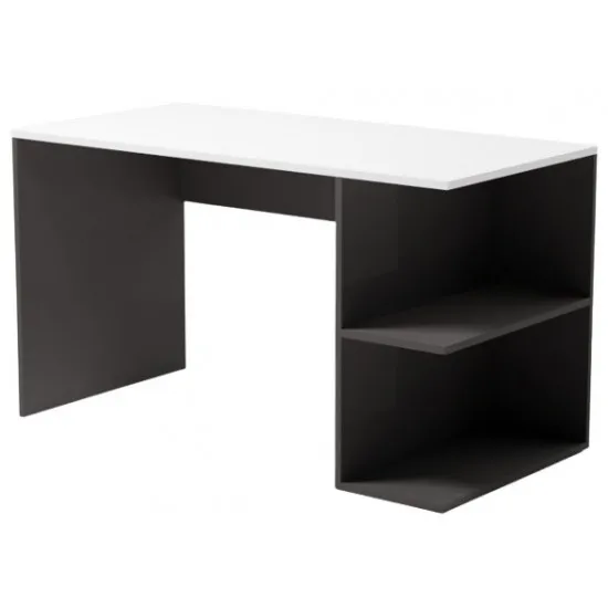 Masa de birou Smartex Comp, 140x65 cm, Alb/Negru