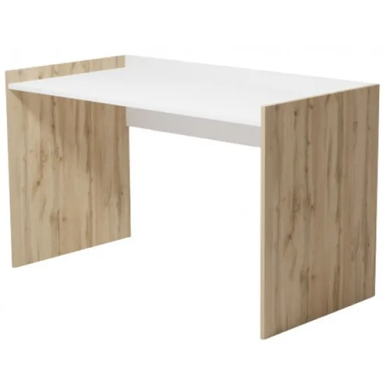 Masa de birou Smartex Tab, 100x65 cm, Alb/Stejar Închis