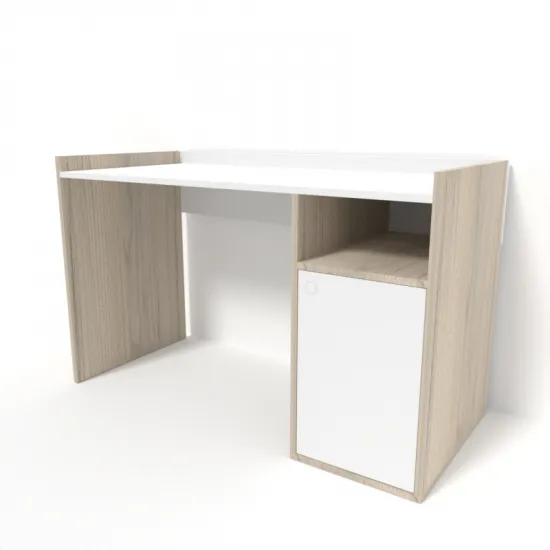 Masa de birou Smartex Tab Classic, 100x60 cm, Alb/Stejar Deschis
