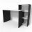 Masa de birou Smartex M2, 130x60 cm, Alb/Negru