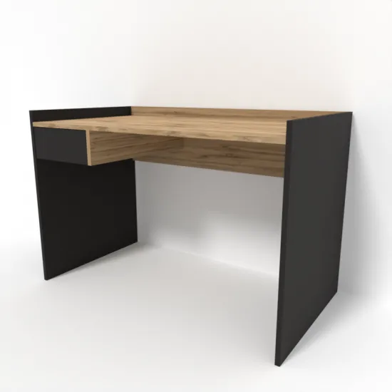 Masa de birou Smartex M3, 100x60 cm, Negru/Stejar Închis