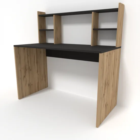 Masa de birou Smartex M4 140cm, Negru/Stejar Închis