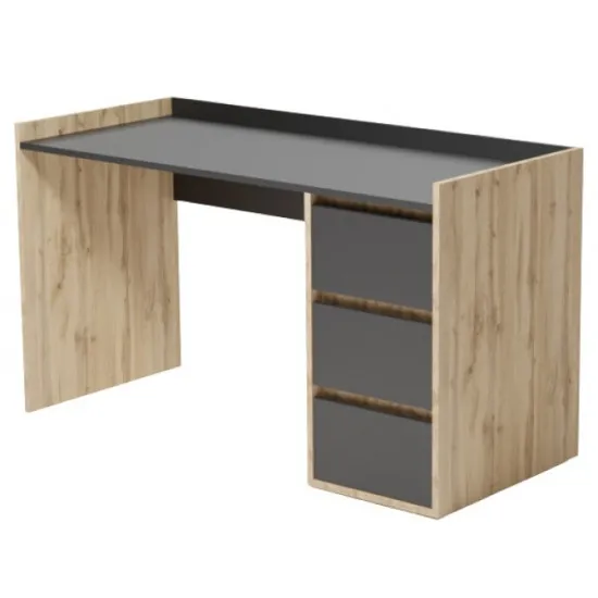 Masa de birou Smartex Home 140cm, Negru/Stejar Închis