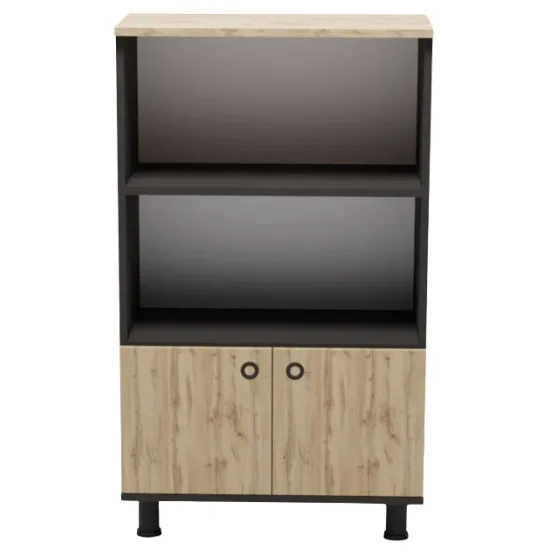 Стеллаж Smartex Mini (70 см), Чёрный/Дуб Тёмный