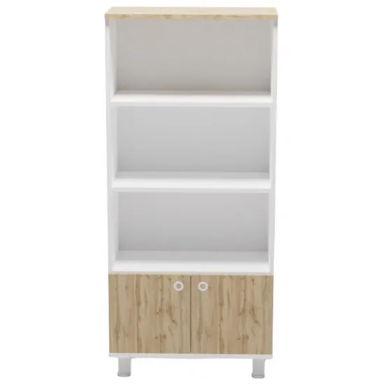Raft Smartex Mediu, 70x35x171.4 cm Alb/Stejar Închis