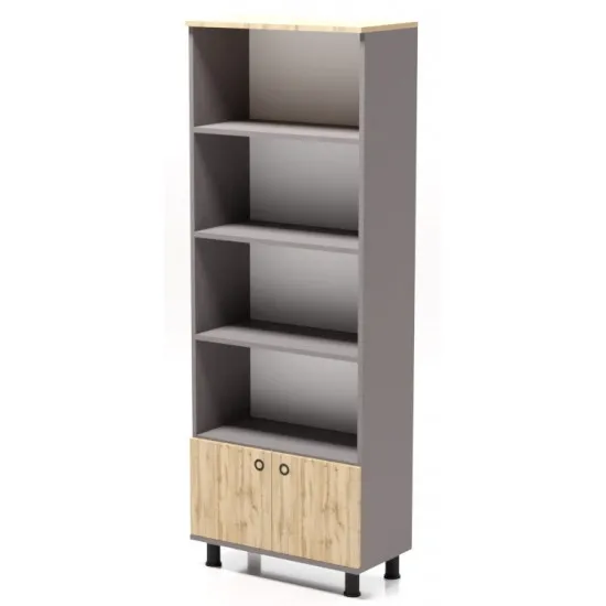 Raft Smartex Maxi, 70x35x187.3 cm Grafit/Stejar Închis