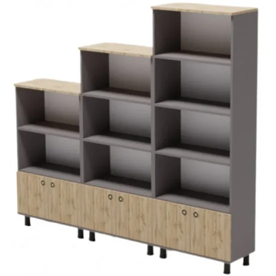 Стеллаж Smartex Set (210 см), Графит/Дуб Тёмный