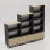 Raft Smartex Set, 210x35x187.3 cm Negru/Stejar Închis