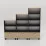 Raft Smartex Set, 210x35x187.3 cm Negru/Stejar Închis