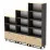 Raft Smartex Set, 210x35x187.3 cm Negru/Stejar Închis