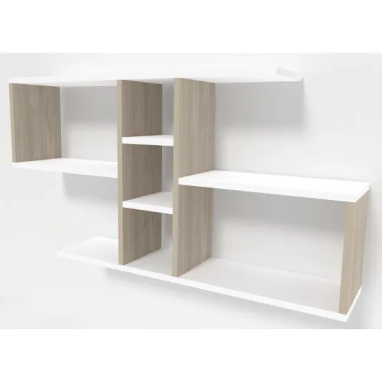 Raft de perete Smartex RD10 (1150 mm), Alb/Stejar Deschis