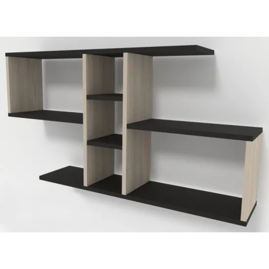 Raft de perete Smartex RD10 (1150 mm), Negru/Stejar Închis