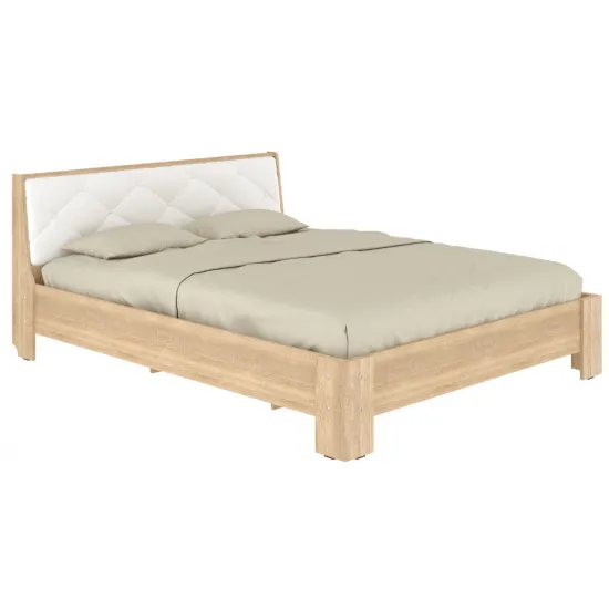 Pat Pehotin Monica (160 x 200 cm), Stejar Sonoma/Alb + Imitaţie de piele Alb