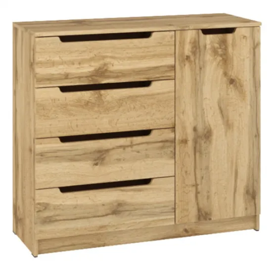 Комод Pehotin К-4+1 эко, 100x38x90 см, Дуб тахо