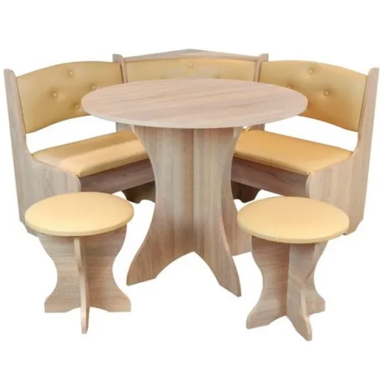 Набор кухонный уголок Pehotin Боярин, Дуб сонома/кож зам кофе