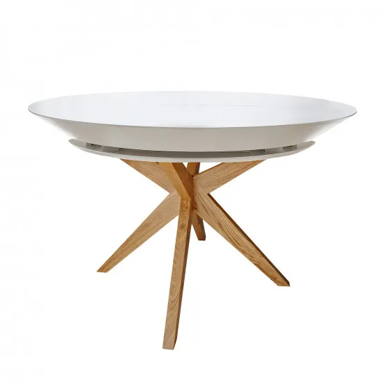 Masă pentru bucătărie DP Nova Furnir, White Top/Natural Legs