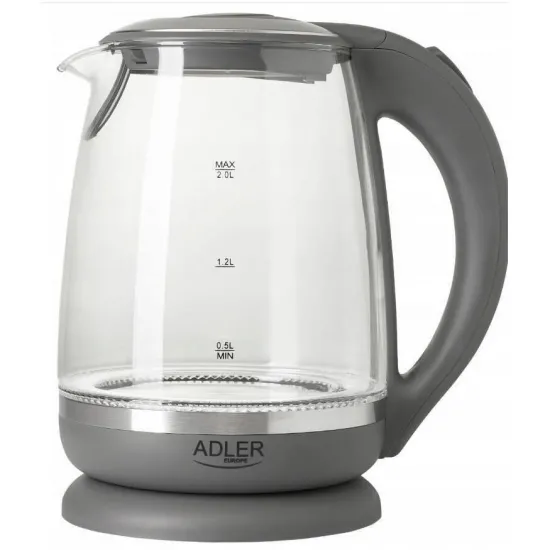 Fierbător electric Adler AD1286 Black/Transparent (2 l/2200 W)