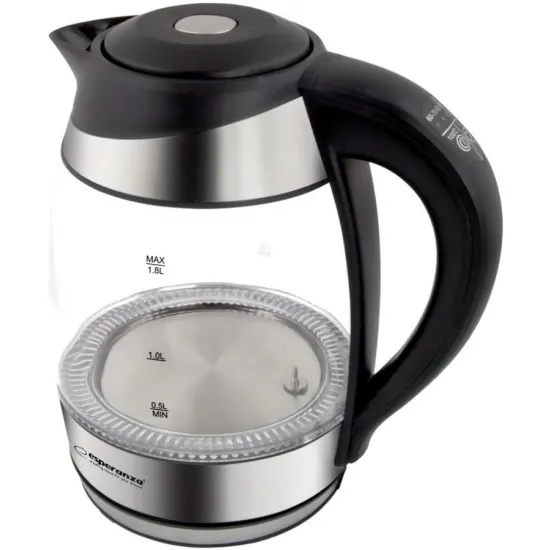 Fierbător electric Esperanza EKK026 Inox/Transparent (1.8 l/2200 W)