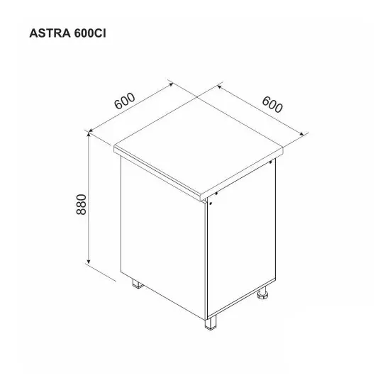 Нижний кухонный шкаф Ambianta Astra 600 CI ДСП, Белый