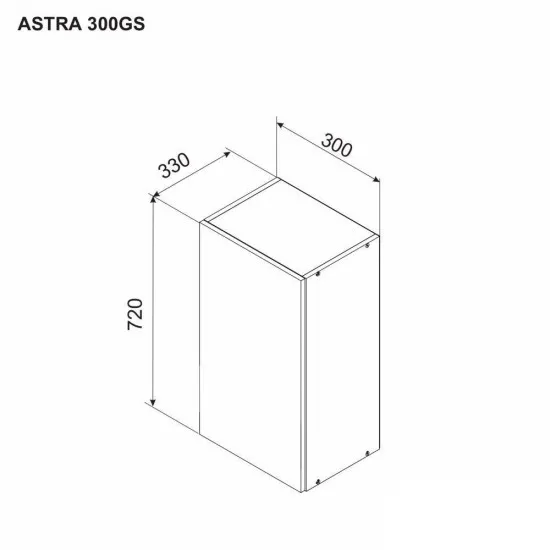 Верхний кухонный шкаф Ambianta Astra 300 GS ДСП, Белый
