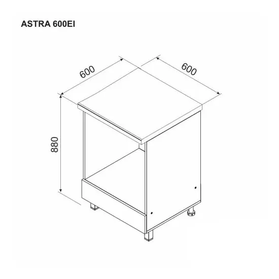 Modul inferior Ambianta Astra 600 EI cuptor Pal, Alb