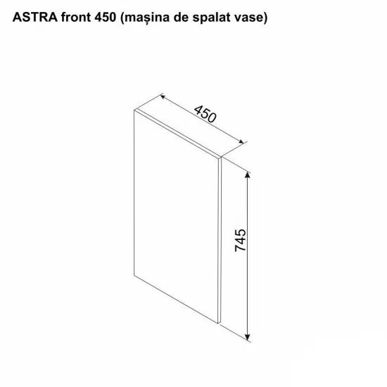 Front Modul inferior Ambianta Astra 450 masina de spalat vase Pal, Alb