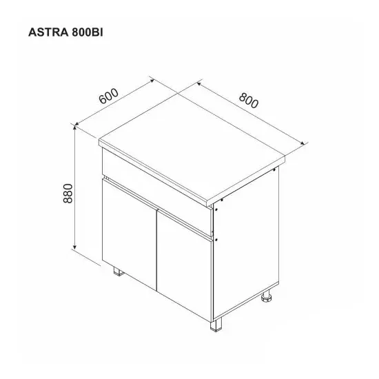 Modul inferior Ambianta Astra 800 BI Pal, Gri