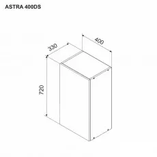 Верхний кухонный шкаф Ambianta Astra 400 DS ДСП, Серый