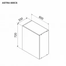 Верхний кухонный шкаф Ambianta Astra 600 CS ДСП, Серый