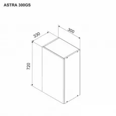 Верхний кухонный шкаф Ambianta Astra 300 GS ДСП, Серый
