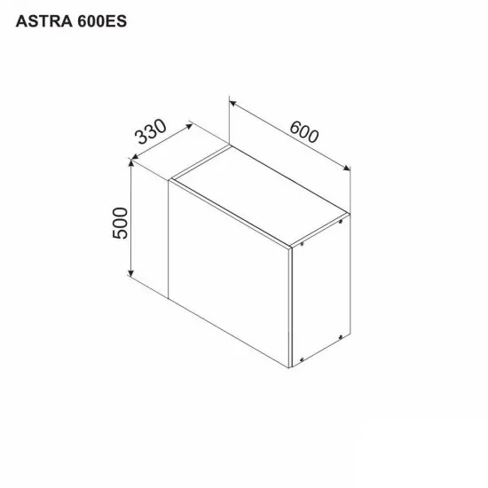 Верхний кухонный шкаф Ambianta Astra 600 ES под вытяжку ДСП, Серый