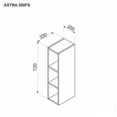 Modul superior Ambianta Astra 200 FS polite Pal, Gri