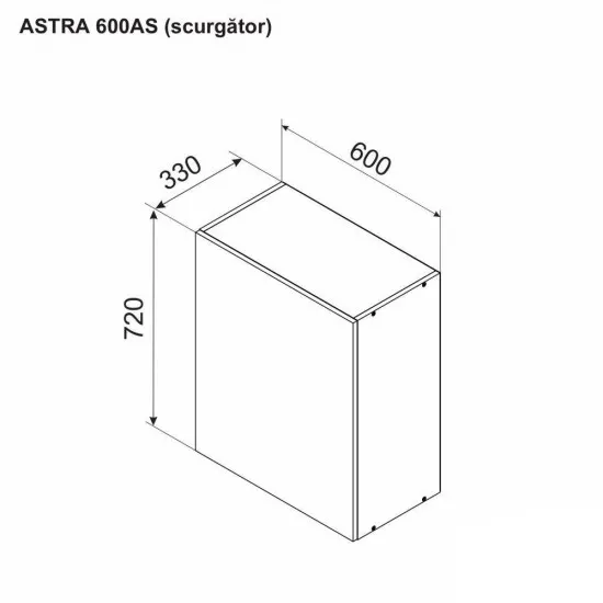 Modul superior Ambianta Astra 600 AS scurgator Pal, Gri