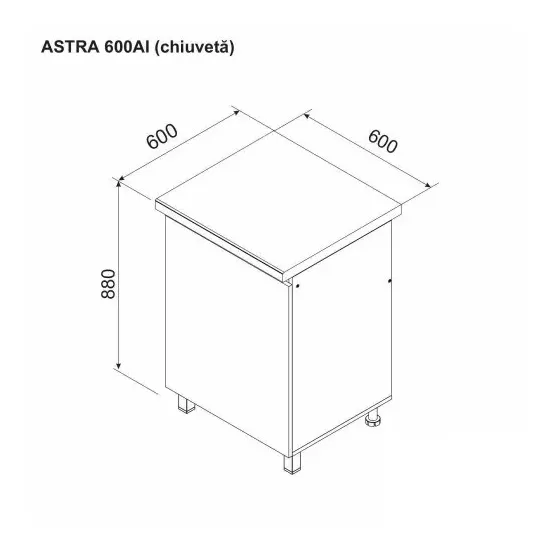 Modul inferior Ambianta Astra 600 AI chiuveta Pal, Gri
