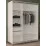 Шкаф купе Mobildor Aron K1, 120x210x60 cm, двери ДСП с зеркалом горизонтально, Белый