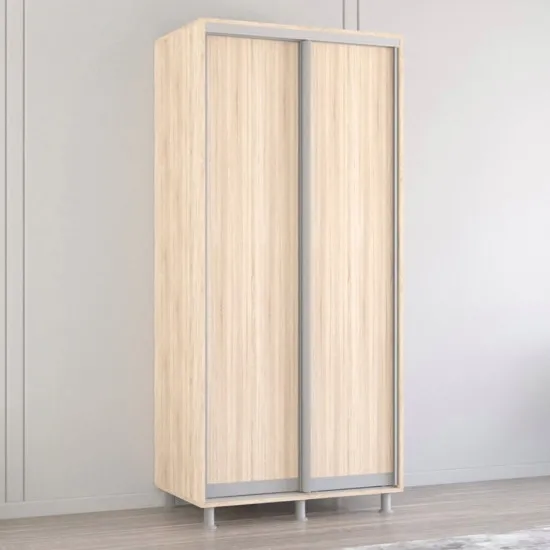 Dulap-cupeu Mobildor Aron, 180x240x60 cm, uși PAL, Sonoma