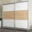 Dulap-cupeu Mobildor Aron K, 220x200x60 cm, uși PAL orizontal, Alb