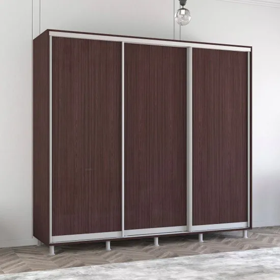 Dulap-cupeu Mobildor Aron, 240x240x60 cm, uși PAL, Wenge