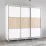 Dulap-cupeu Mobildor Aron K, 260x200x60 cm, uși PAL orizontal, Alb
