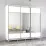 Шкаф купе Mobildor Aron K1, 270x220x60 cm, двери ДСП с зеркалом горизонтально, Белый
