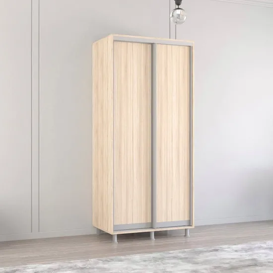 Dulap-cupeu Mobildor Aron P, 100x200x60 cm, uși PAL, Sonoma