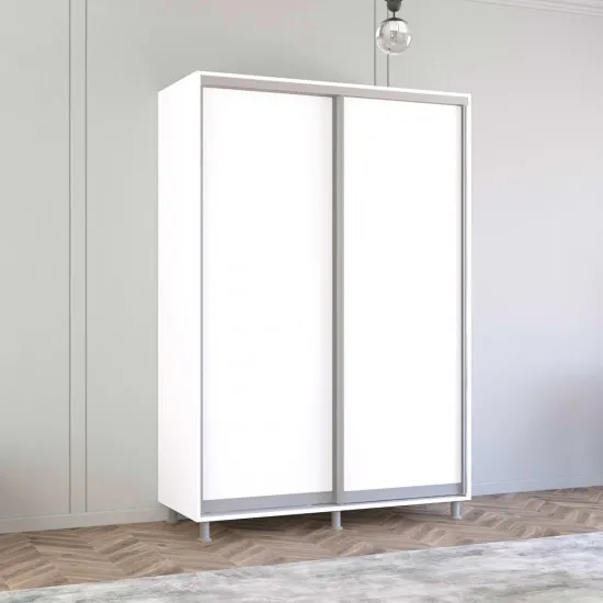 Dulap-cupeu Mobildor Aron P, 160x240x60 cm, uși PAL, Alb