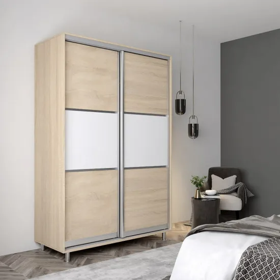 Шкаф купе Mobildor Aron P K (160x200) раздвижные двери ДСП горизонтально, Sonoma