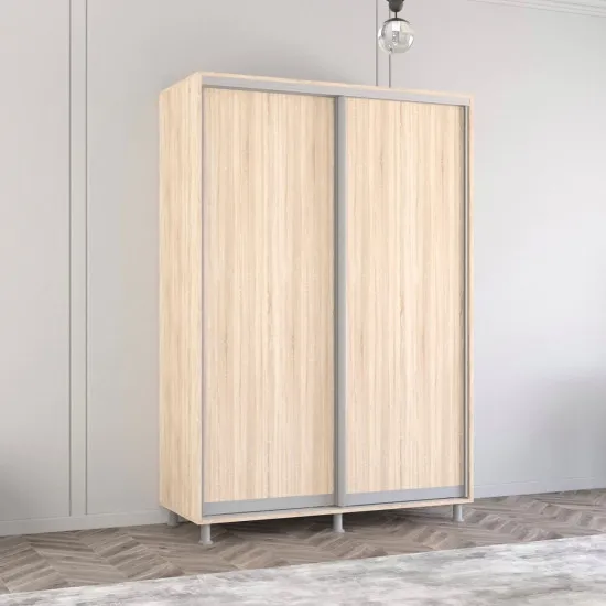 Dulap-cupeu Mobildor Aron P, 160x210x60 cm, uși PAL, Sonoma